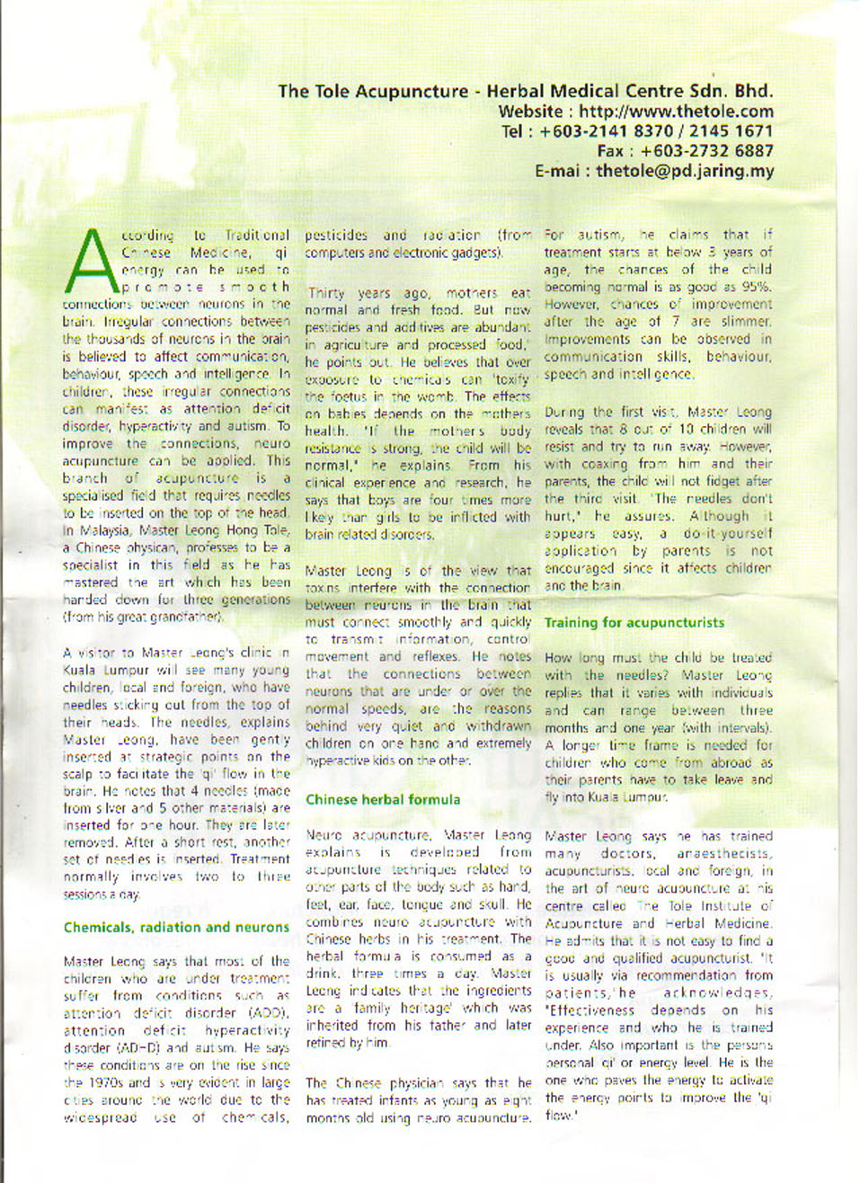 Acupuncture Herbal treatment cure
